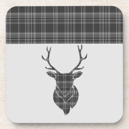 Posavasos Grey Tartan Pattern Stag