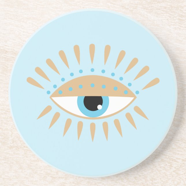 Posavasos Griego Malvado Ojo Azul (Frente)