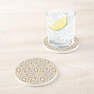 Posavasos Gris beige taupe marrón patrón de mandala Chic Ret