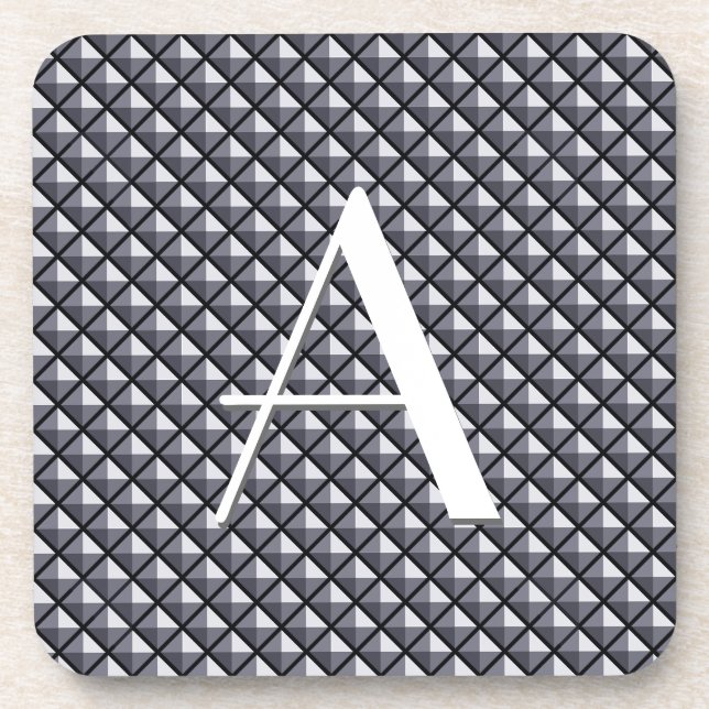 Posavasos Gris de metal, aspecto metálico, rejilla de rellen (Frente)