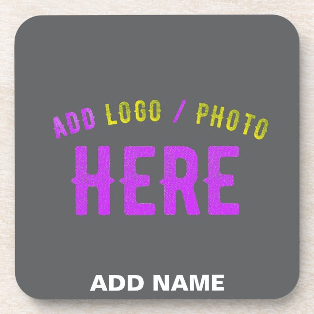 POSAVASOS GRIS DE PERSONALIZABLE MODERNO ELEGANTE VERIFICADO (Frente)
