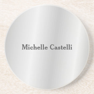 Posavasos Gris plateado Profesional Único Clásico Simple