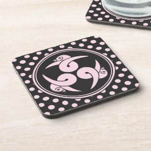 Posavasos Gris rosa Vintage tres Geese Japón Mon Oriental