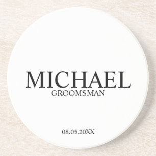 Posavasos Groomsmen personalizado clásico