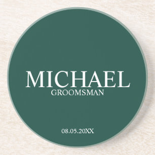Posavasos Groomsmen personalizados del verde esmeralda