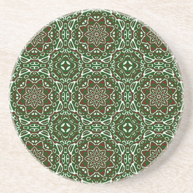 Posavasos Groovy Ecléctic Ornate Navidades Mandala Pattern (Frente)