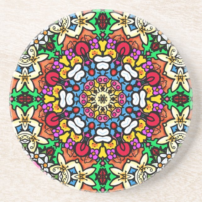 Posavasos Groovy Funky Flower Power Coaster (Frente)