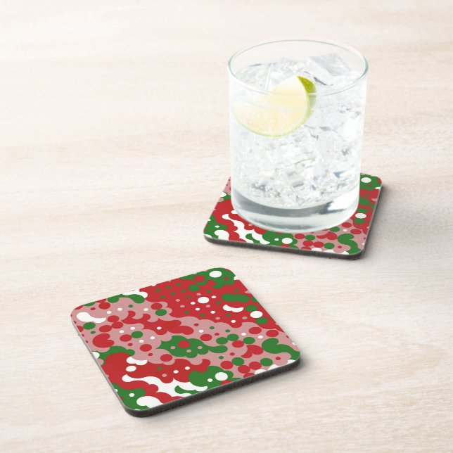 Posavasos Groovy Funky Mod Retro Patrón de Navidades (Lado Derecho)