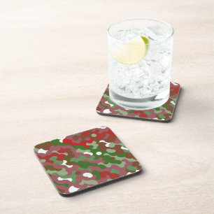Posavasos Groovy Funky Retro Boho Navidades rojos y verdes
