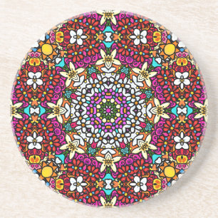 Posavasos Groovy Heavenly Flower Power Cojín de Arenisca