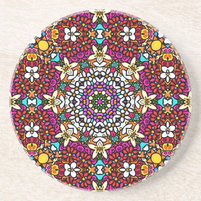 Posavasos Groovy Heavenly Flower Power Sandstone Coaster (Frente)