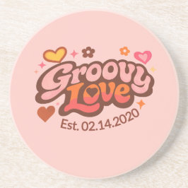 Posavasos Groovy Love Personalized Valentine’s Gift Retro