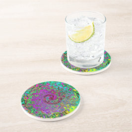 Posavasos Groovy Púrpura Resumen Remo Láquido Líquido Swirl