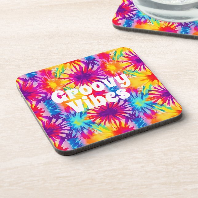 Posavasos Groovy Vibes Tie Dye Personalizable (Lado Izquierdo)