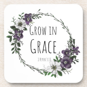 Posavasos Grow in Grace Coaster de Plástico