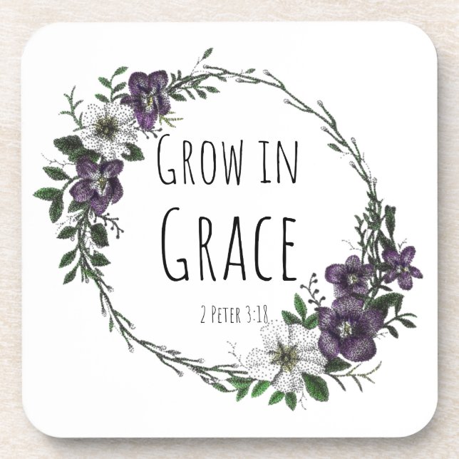 Posavasos Grow in Grace Coaster de Plástico (Frente)
