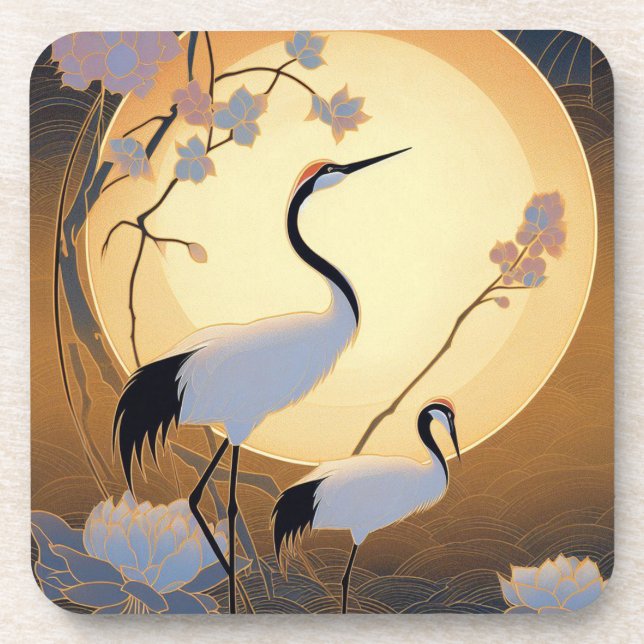 Posavasos Grúa Art Deco Juego de escayola de plástico duro (Frente)