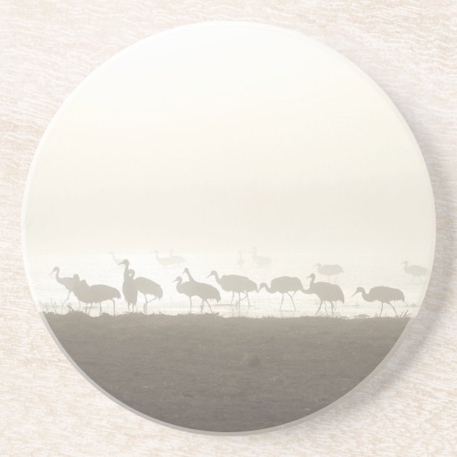 Posavasos Grullas en la niebla (Frente)