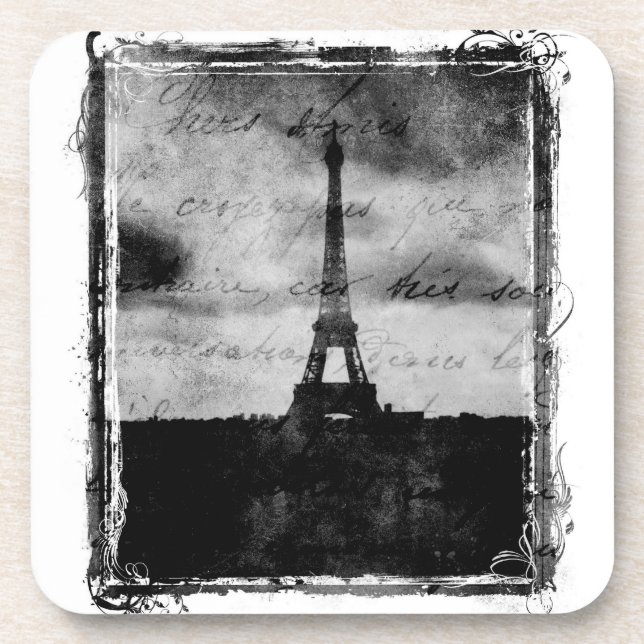 Posavasos Grunge París texturizada borde (Frente)