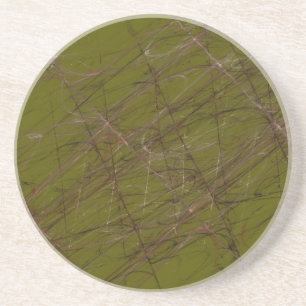 Posavasos Grunge Series-6— Green Coaster 1 of
