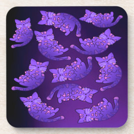 Posavasos Grupo Cute Purple Neon Kitten