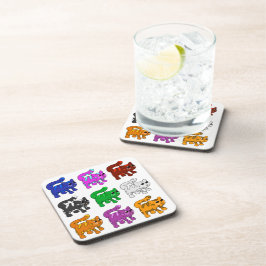 Posavasos Grupo de gatitos del patrón de Navidad curado