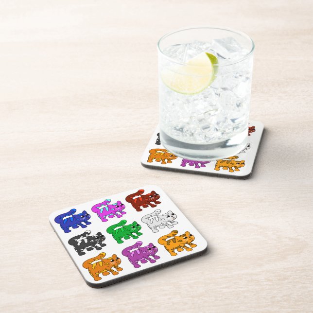 Posavasos Grupo de gatitos del patrón de Navidad curado (Lado Derecho)