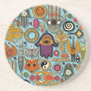 Posavasos grupo de talismanes azul