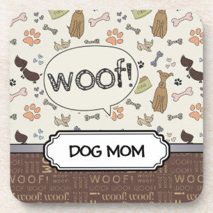 Posavasos ¡GUAU! Amante de los perros - Patrón personalizado