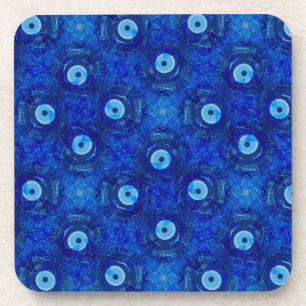 Posavasos Guay, arte digital moderno de patrón de ojos malva