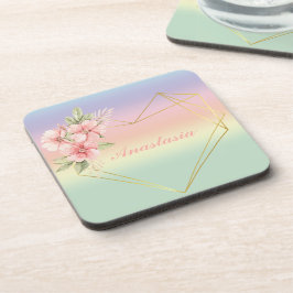 Posavasos Guay, asombroso, corazón arcoiris con tu nombre