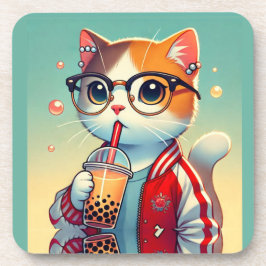 Posavasos Guay Cat bebiendo boba