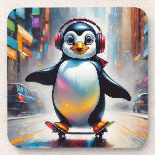 Posavasos Guay de pintura de arte digital pingüino