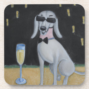 Posavasos Guay Dog Bebiendo champagne