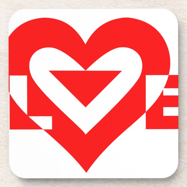 Posavasos Guay Love Graphic, rojo (Frente)