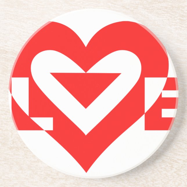 Posavasos Guay Love Graphic, rojo (Frente)