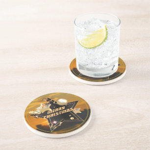 Posavasos Guay Sunrise Gold Black Metallars Feliz Navidad