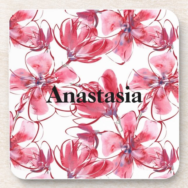 Posavasos Guay, unas flores rosadas asombrosas (Frente)