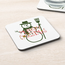 Posavasos Guay White Navidades Green Snowman