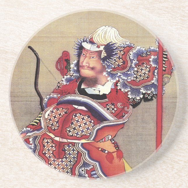Posavasos Guerrero, Bella Artes japonés de Hokusai (Frente)