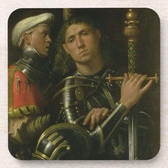 Posavasos Guerrero con el novio (aceite) (Frente)