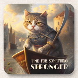 Posavasos Guerrero de Arte Vintage Gato Liquor Espresso