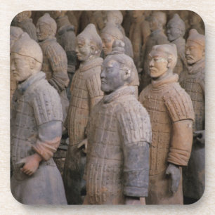 Posavasos guerreros de terracota en el