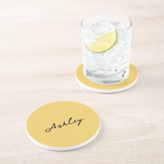 Posavasos Guión dorado simple personalizado (Lado)