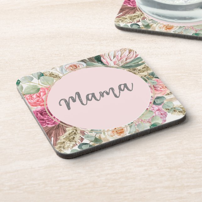 Posavasos Guión encantador Mama l Hermosas flores para la ma (Lado Izquierdo)