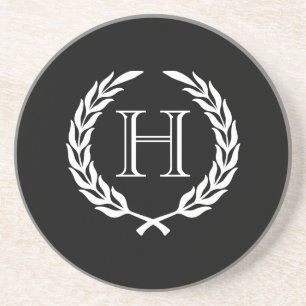 Posavasos Guirnalda blanco y negro del laurel