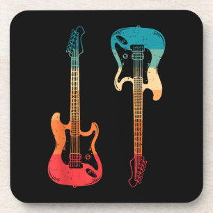 Posavasos Guitarista de guitarra retro rock de guitarra de t