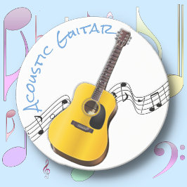 Posavasos GUITARRA ACOUSTIC - Redonda de escayola de bebidas