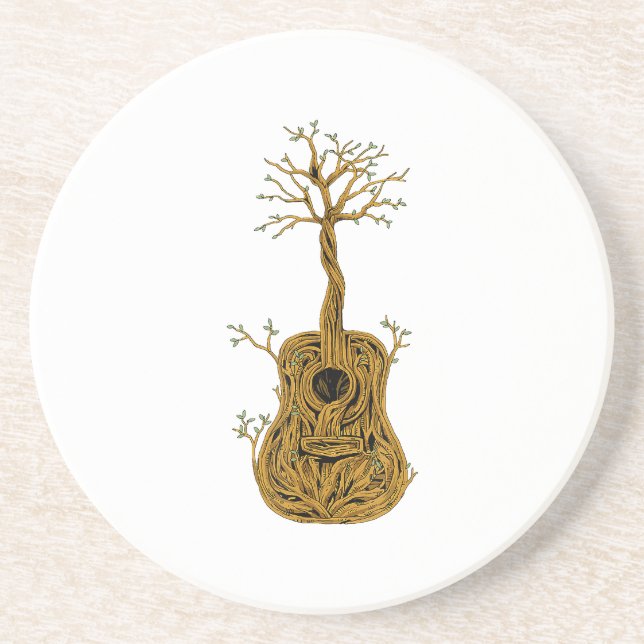 Posavasos Guitarra acústica árbol de camisas de la vida guit (Frente)