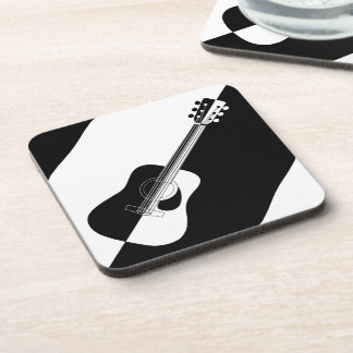Posavasos Guitarra blanca y negra de diseño moderno